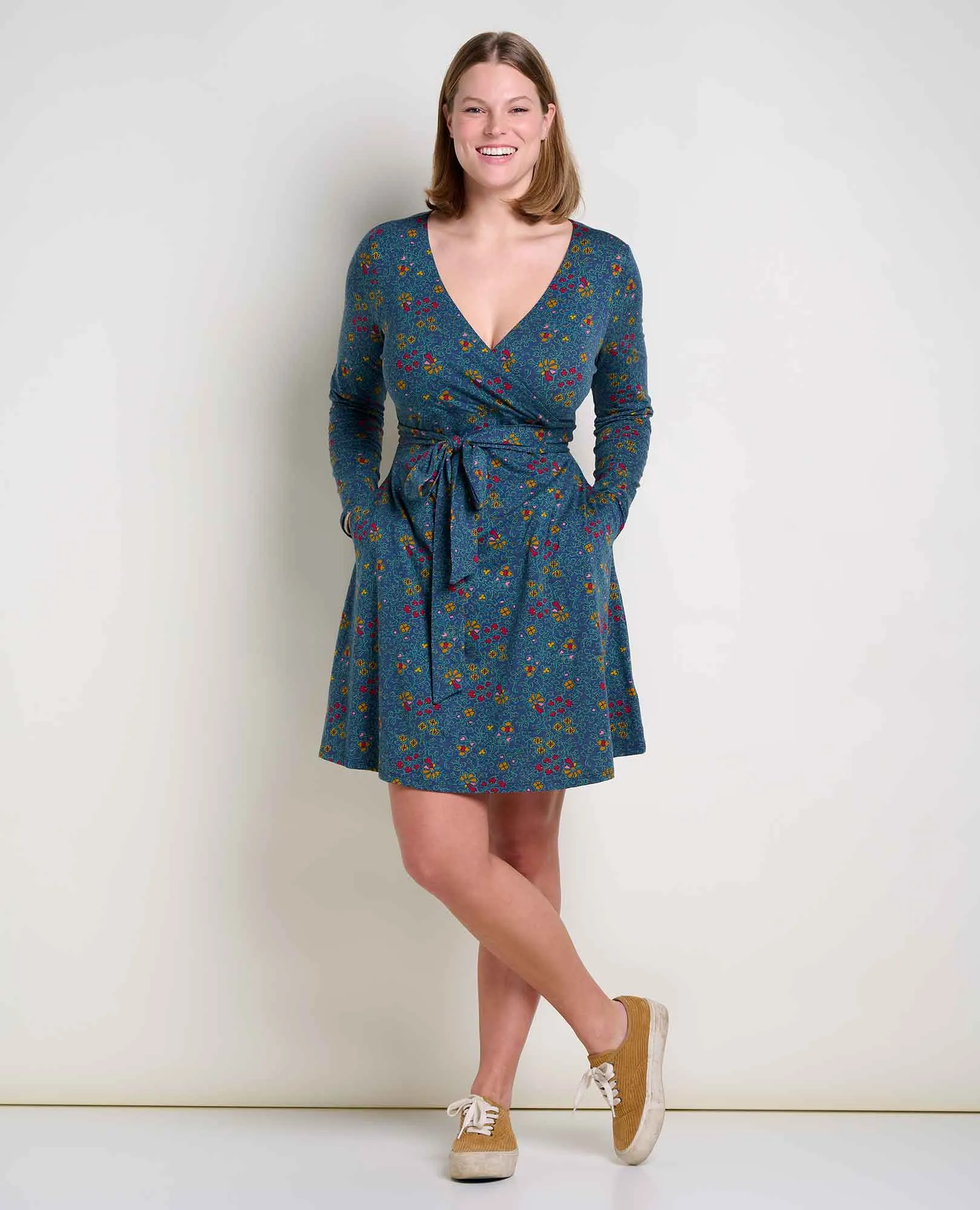 Cue Wrap Long Sleeve Dress sold by TOAD&CO product image thumbnail 5