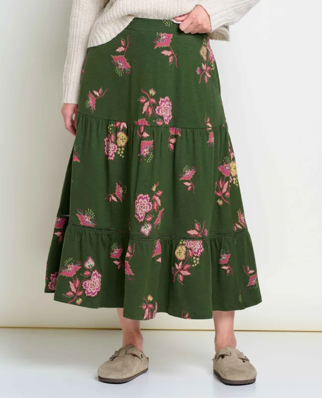Marigold Tiered Midi Skirt sold by TOAD&CO