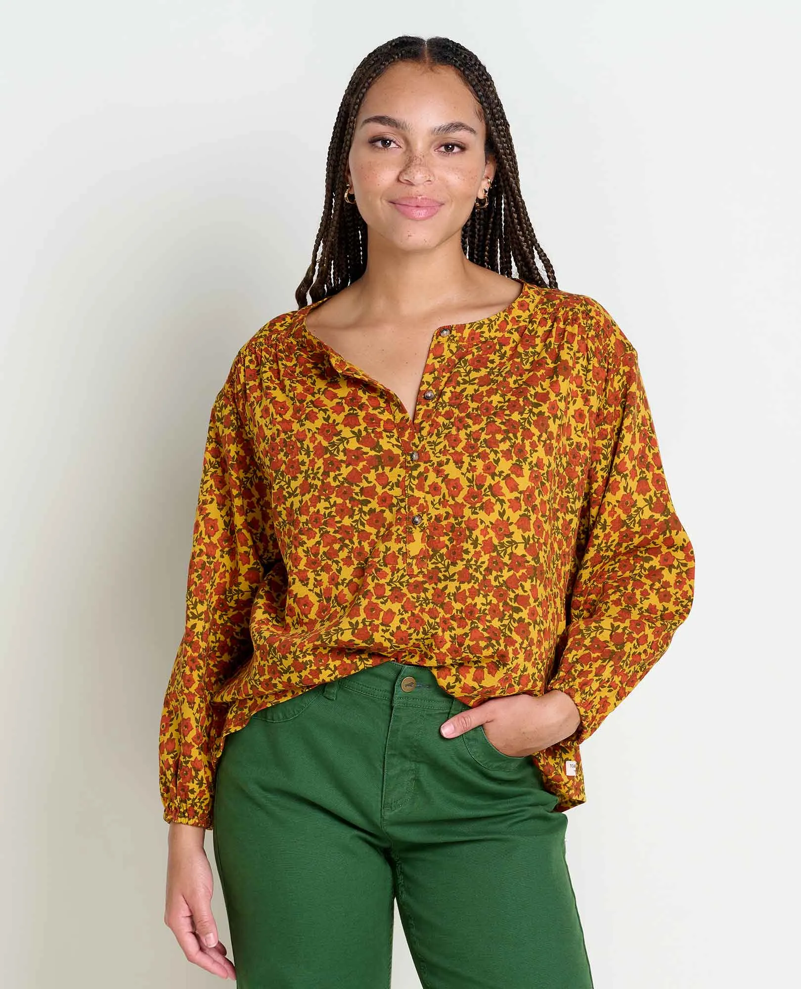 Manzana Long Sleeve Peasant Top sold by TOAD&CO