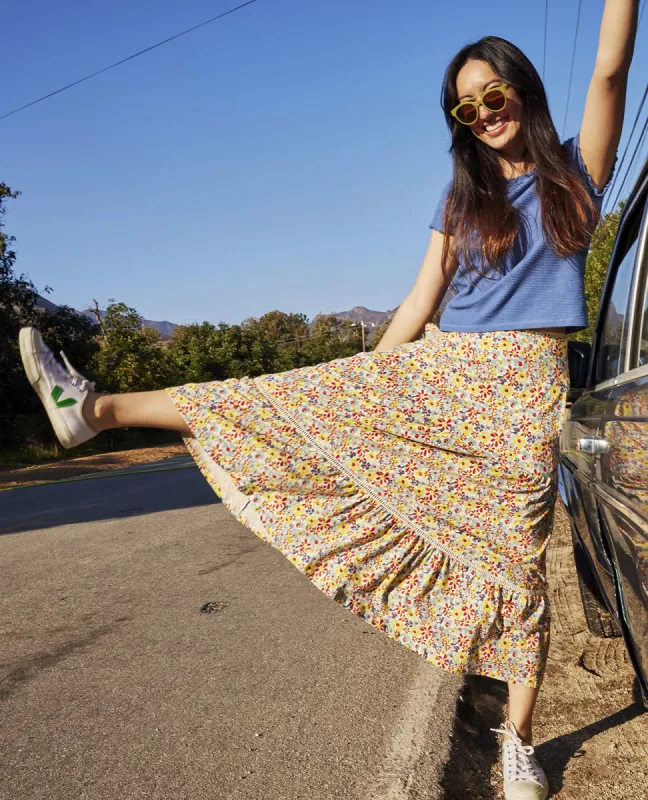 Marigold Tiered Midi Skirt sold by TOAD&CO