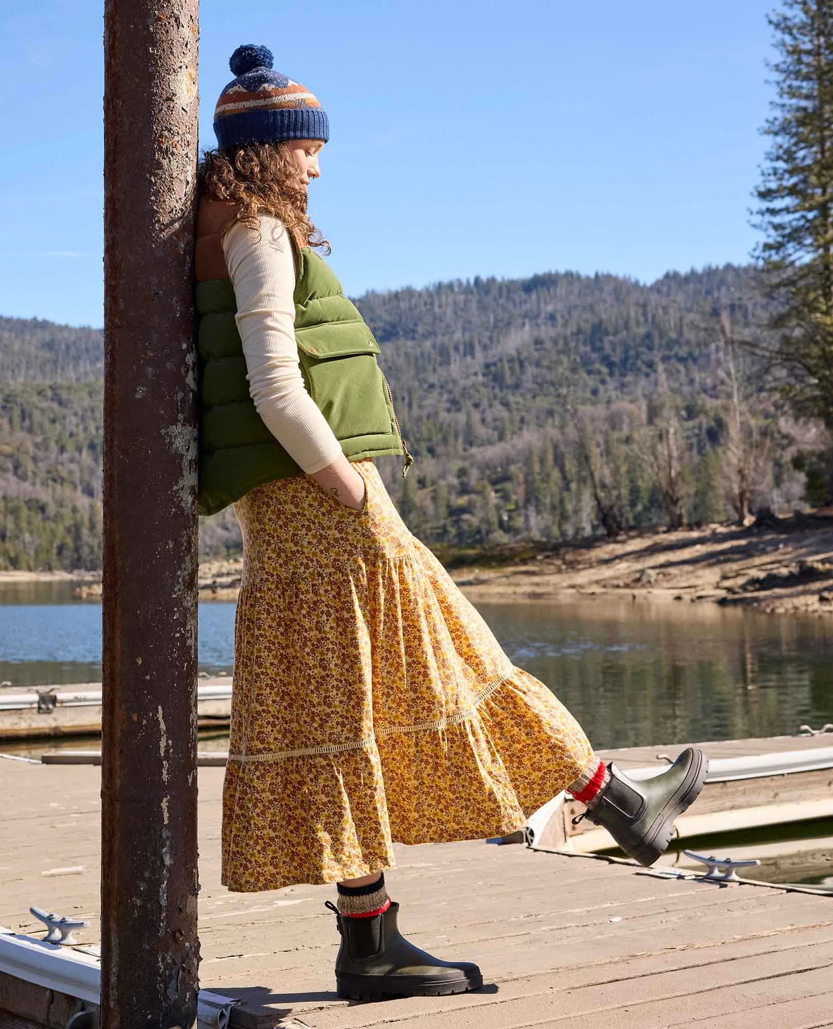 Marigold Tiered Midi Skirt sold by TOAD&CO product image thumbnail 4