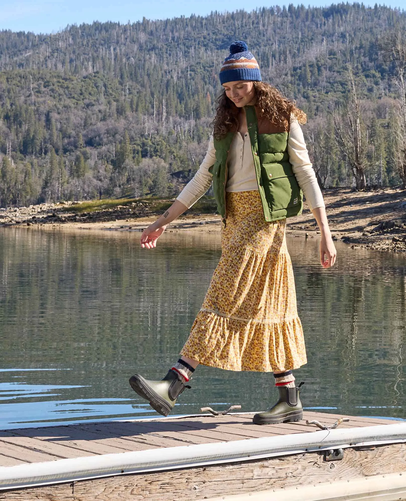 Marigold Tiered Midi Skirt sold by TOAD&CO product image thumbnail 5