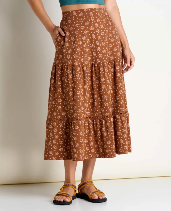 Marigold Tiered Midi Skirt sold by TOAD&CO
