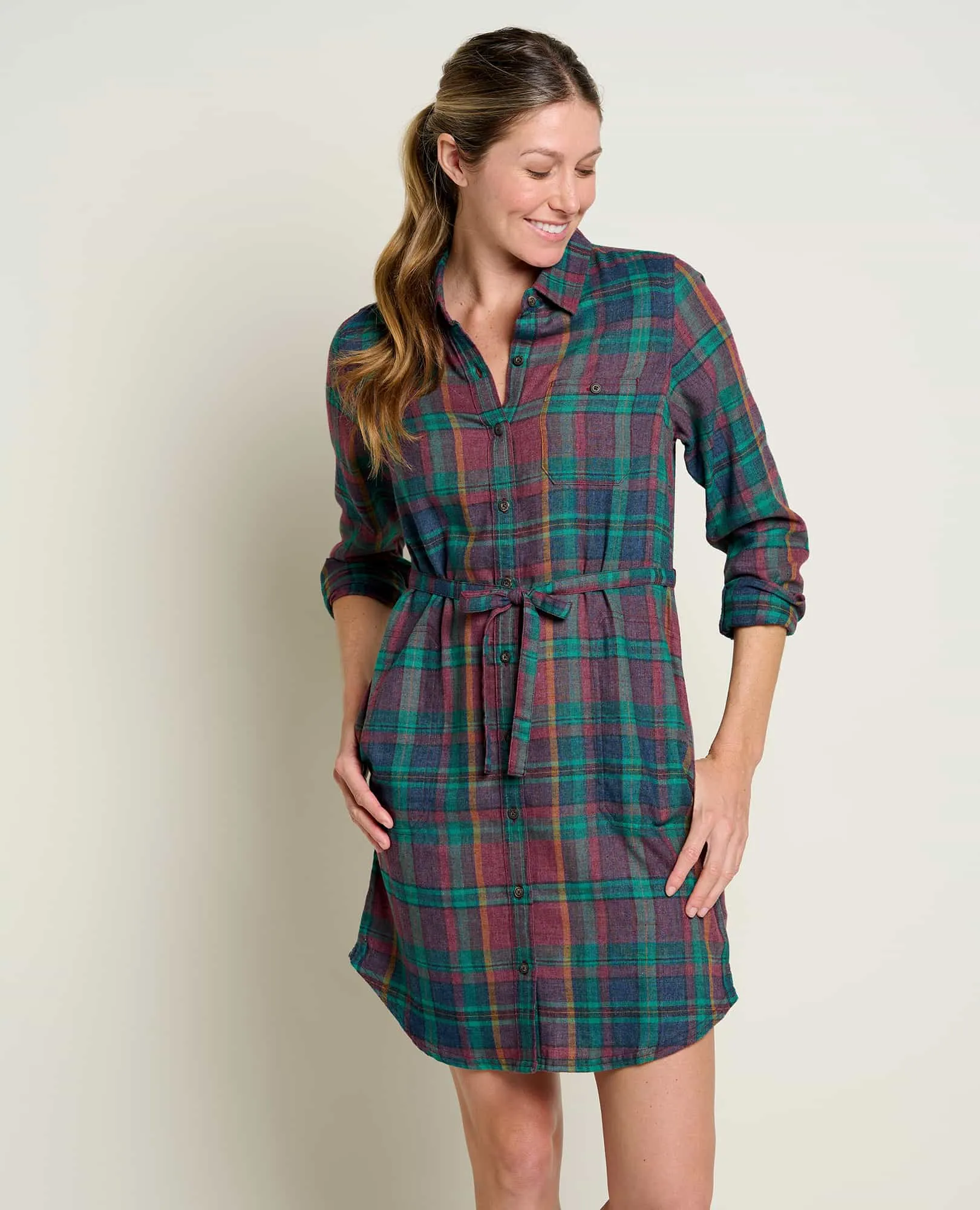 Re-Form Flannel Shirtdress sold by TOAD&CO