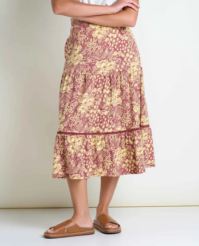 Marigold Tiered Midi Skirt sold by TOAD&CO