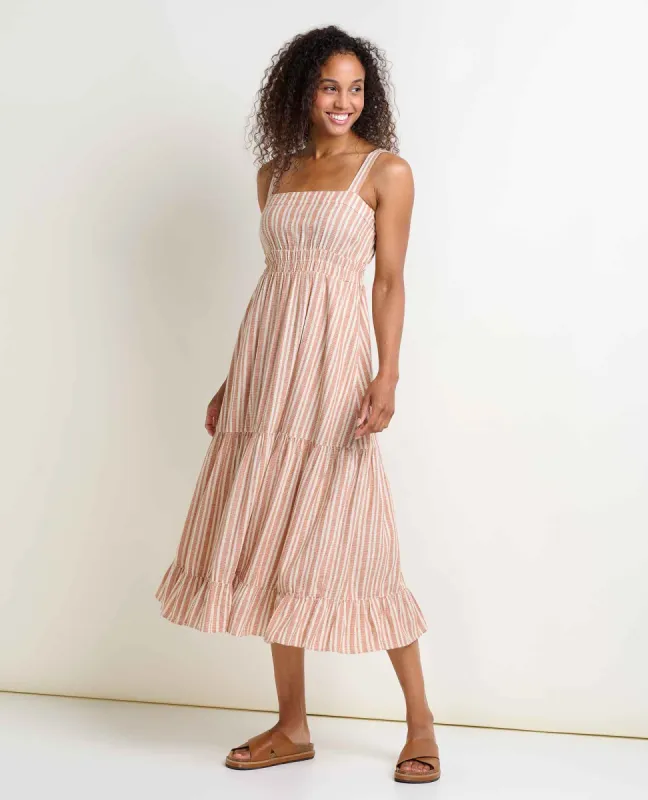 Taj Hemp Tiered Midi Dress sold by TOAD&CO