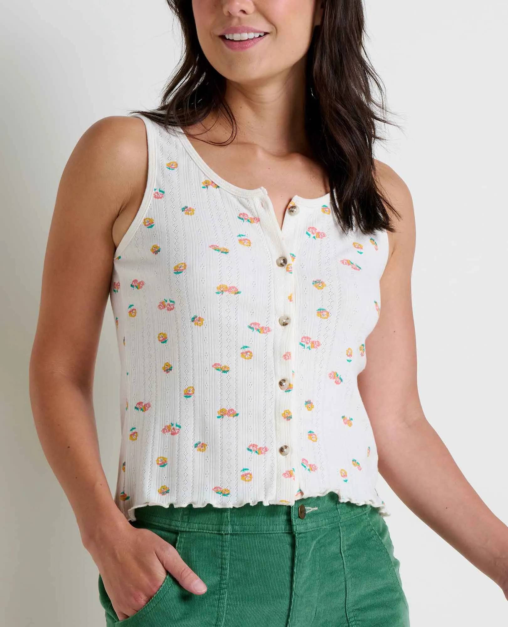 Foothill Pointelle Button Tank sold by TOAD&CO product image thumbnail 3
