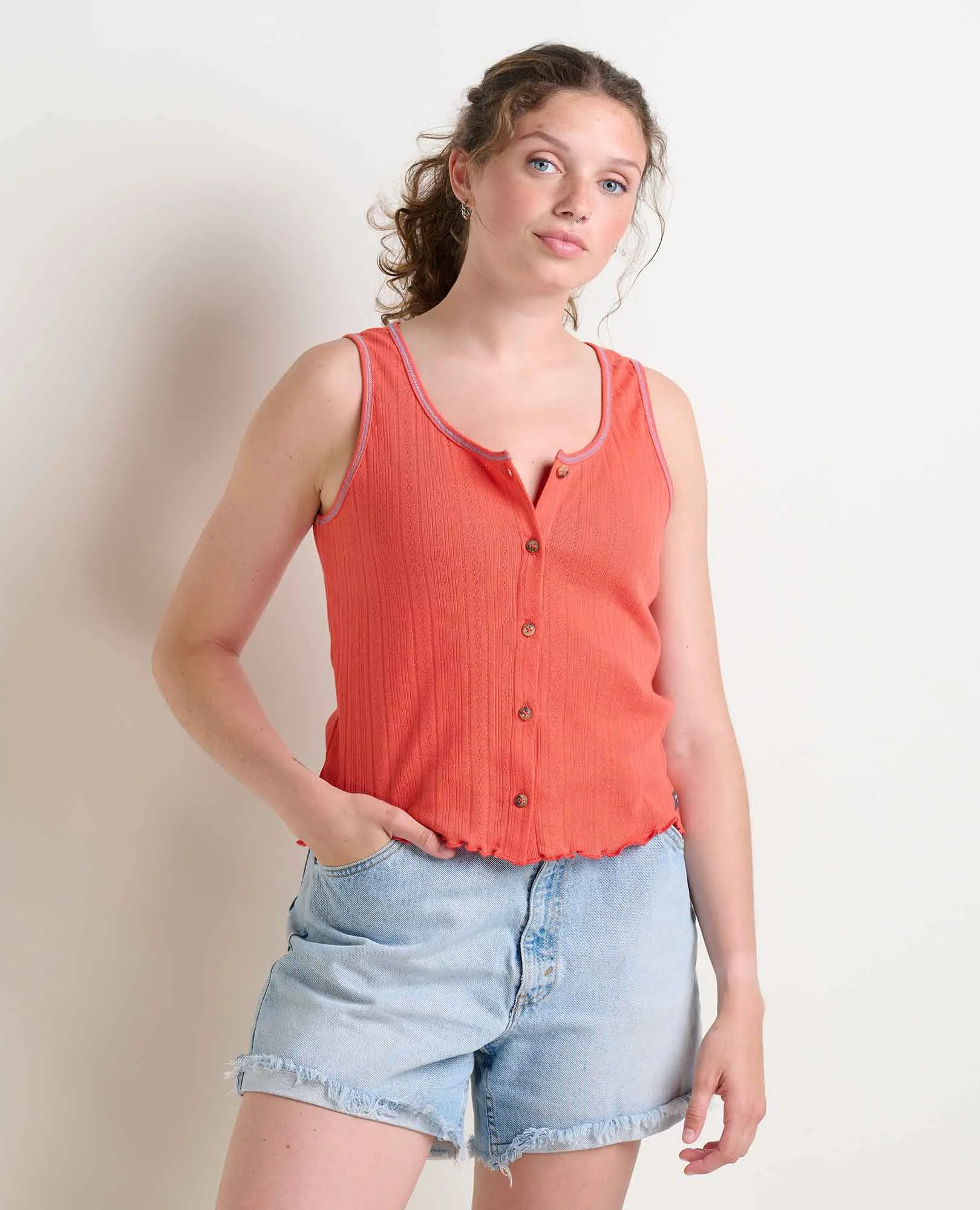 Foothill Pointelle Button Tank sold by TOAD&CO