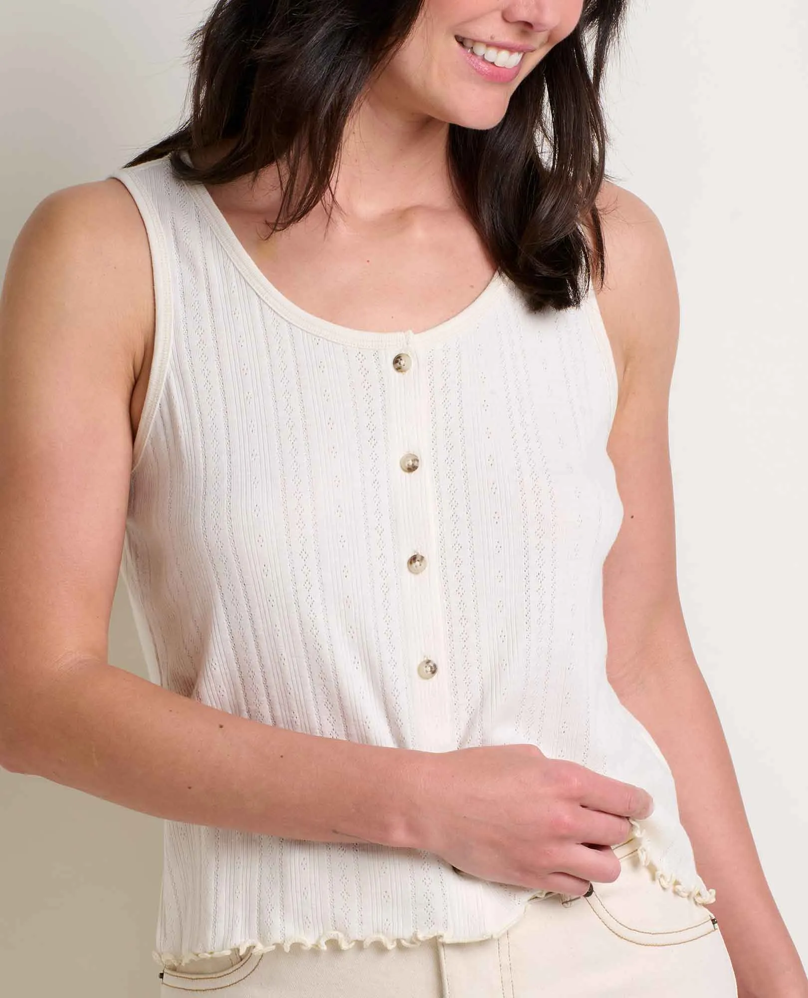 Foothill Pointelle Button Tank sold by TOAD&CO product image thumbnail 3