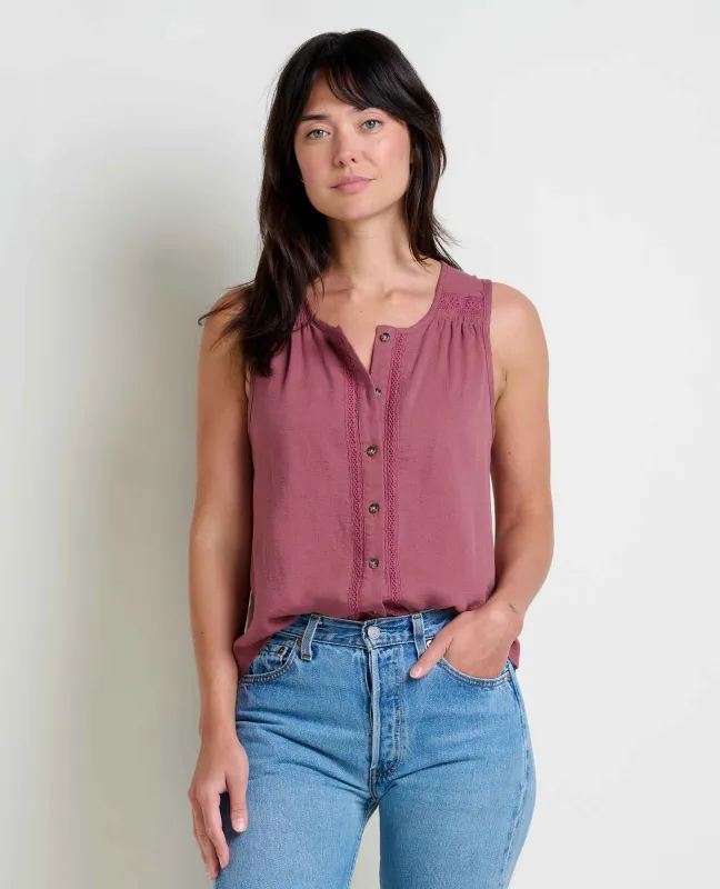 Manzana Button Front Tank sold by TOAD&CO