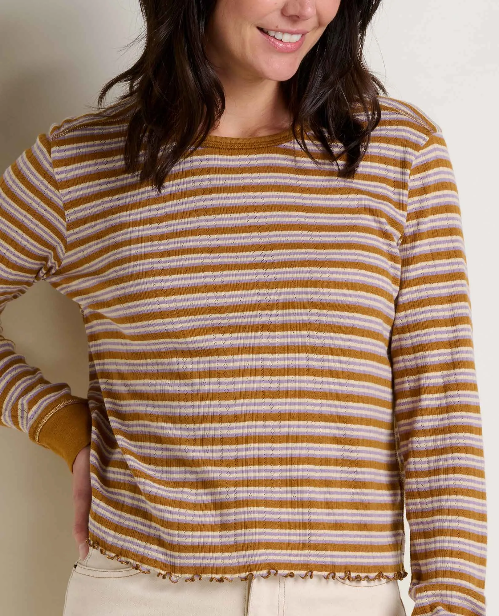 Foothill Pointelle Long Sleeve Crew sold by TOAD&CO product image thumbnail 3