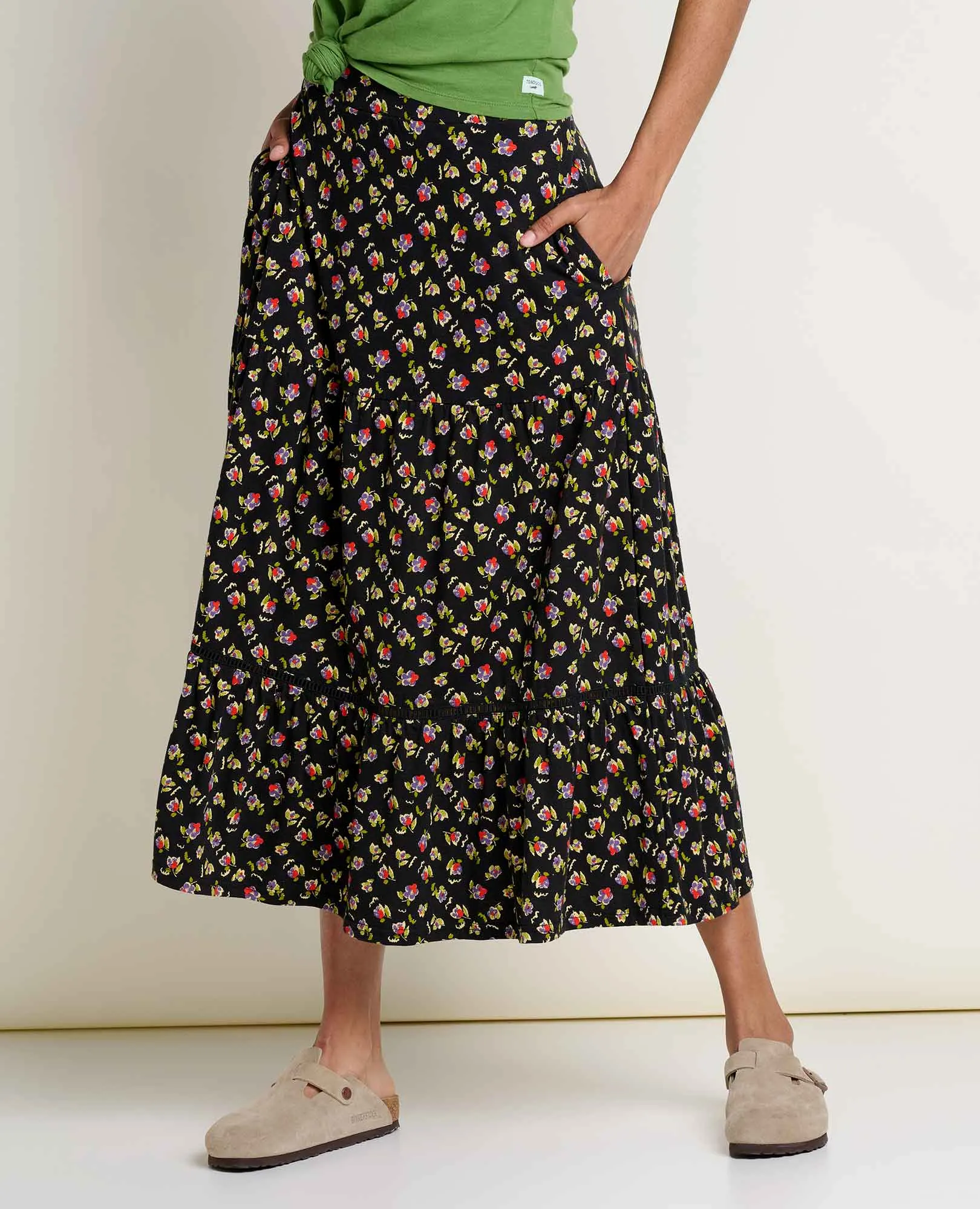 Marigold Tiered Midi Skirt sold by TOAD&CO