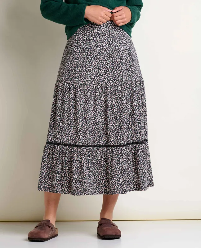 Marigold Tiered Midi Skirt sold by TOAD&CO