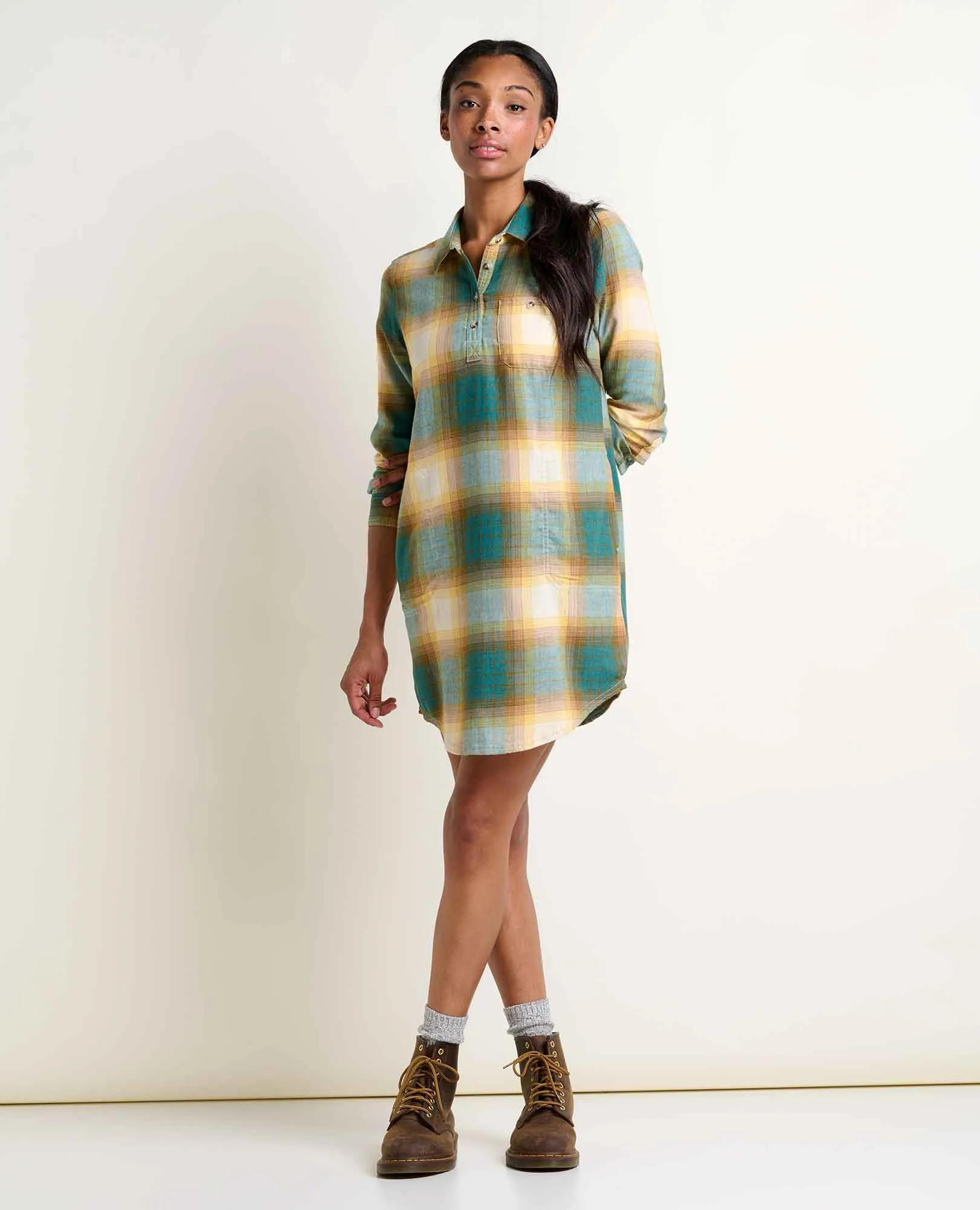 Re-Form Flannel Shirtdress sold by TOAD&CO product image thumbnail 3