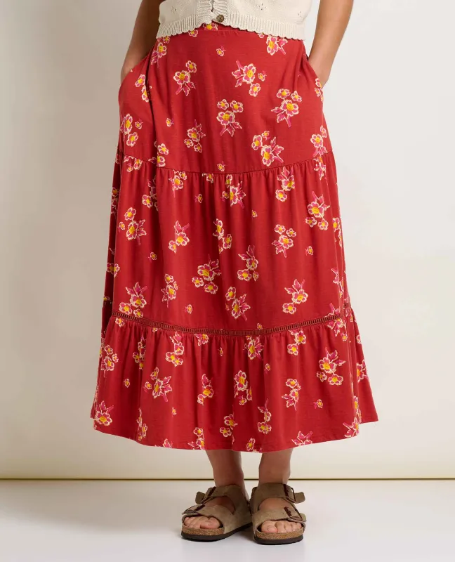 Marigold Tiered Midi Skirt sold by TOAD&CO