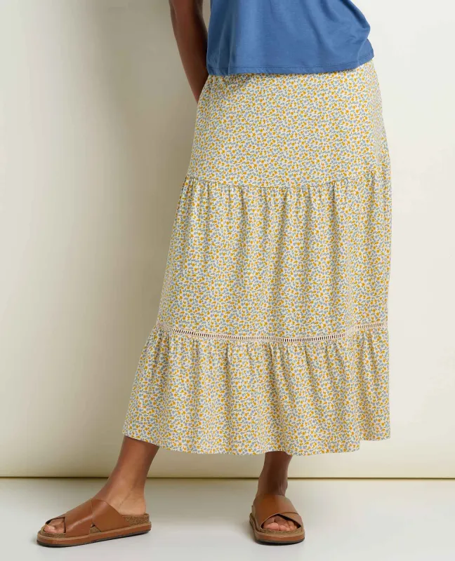 Marigold Tiered Midi Skirt sold by TOAD&CO