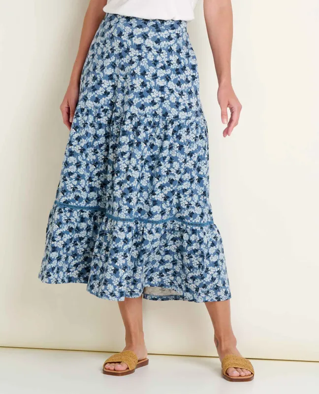 Marigold Tiered Midi Skirt made by TOAD&CO