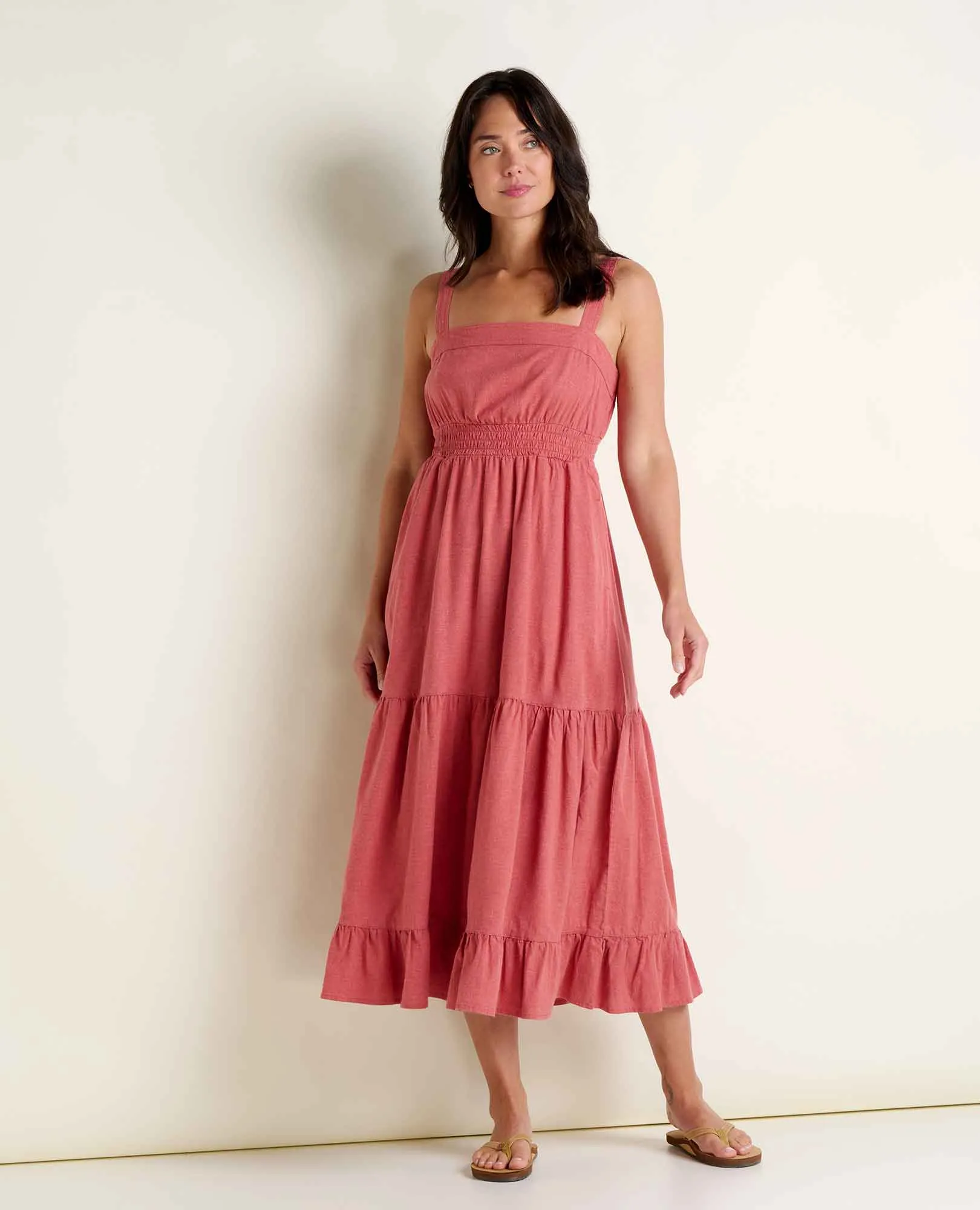 Taj Hemp Tiered Midi Dress sold by TOAD&CO