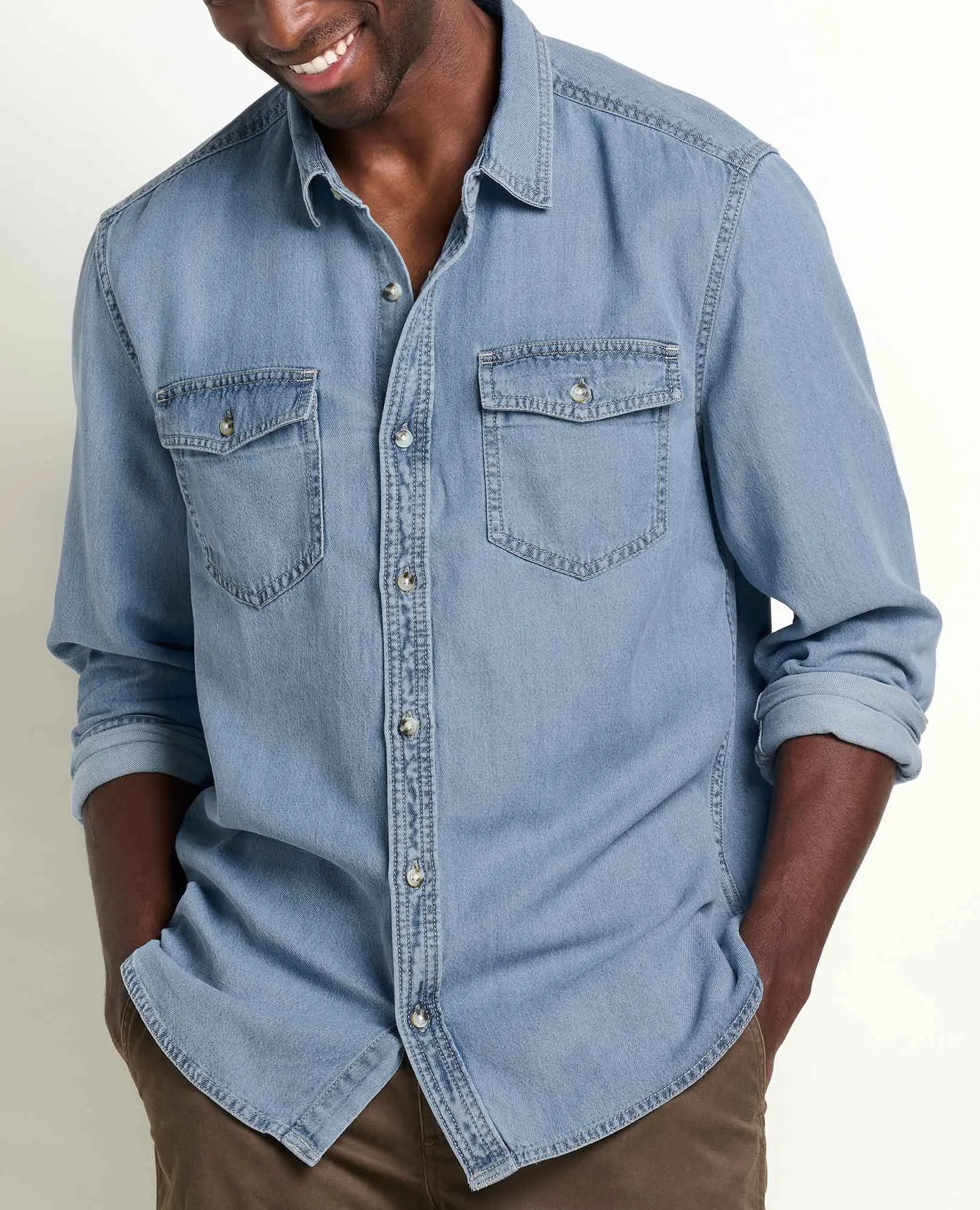 Men's Piñon Soft Denim Shirt sold by TOAD&CO product image thumbnail 3