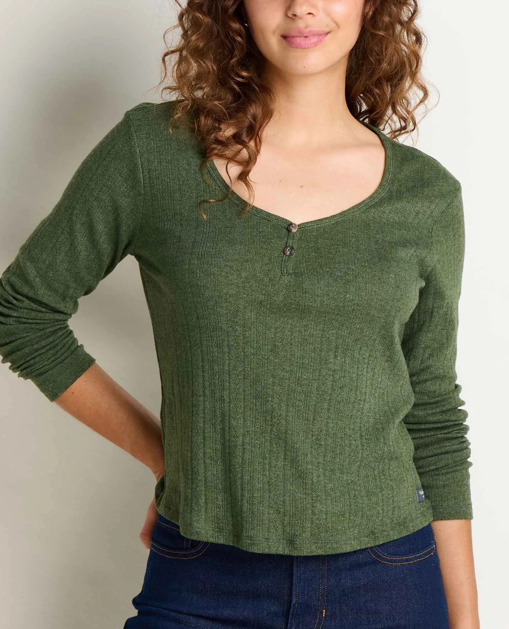 Foothill Pointelle Henley Tee sold by TOAD&CO product image thumbnail 3