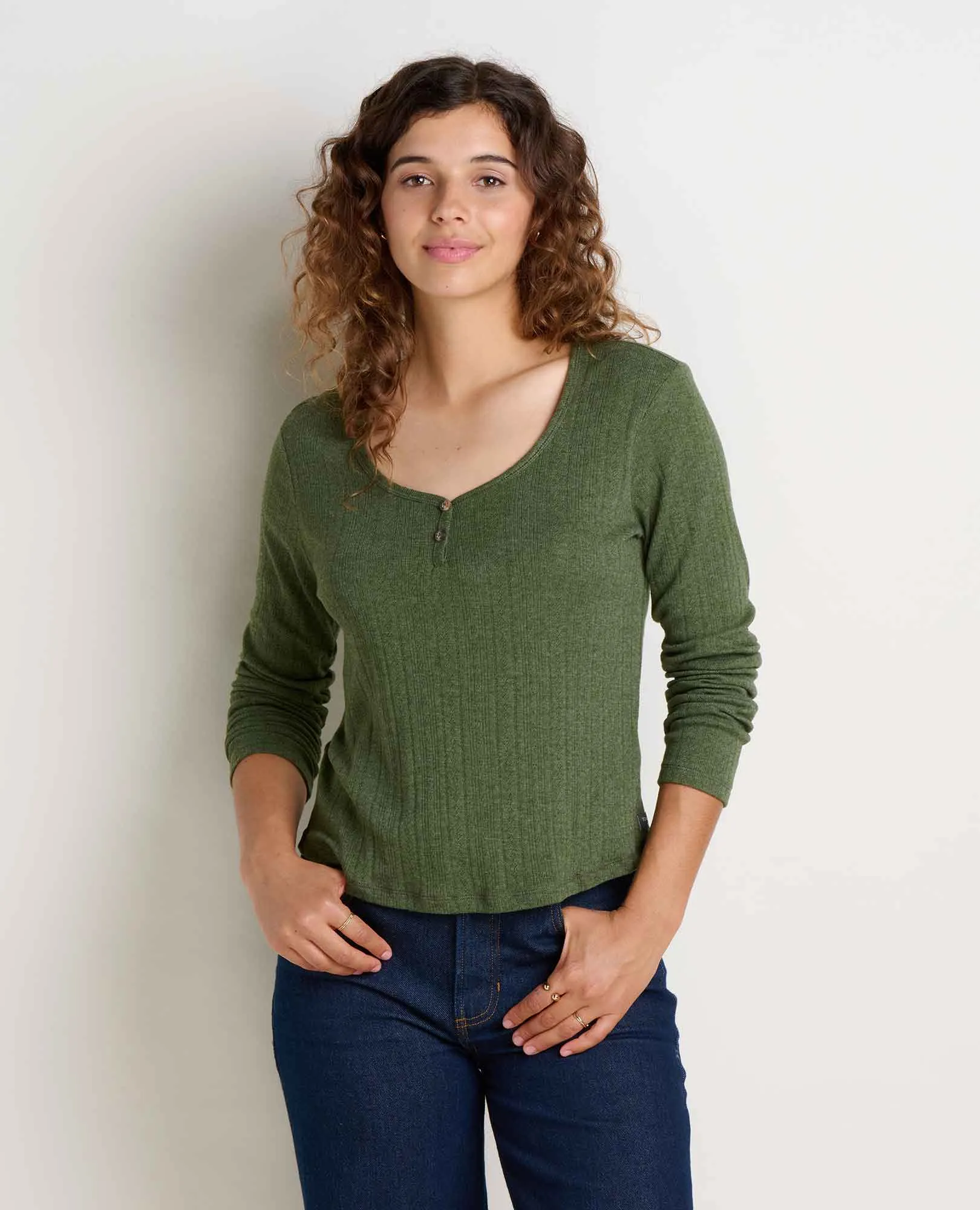 Foothill Pointelle Henley Tee sold by TOAD&CO