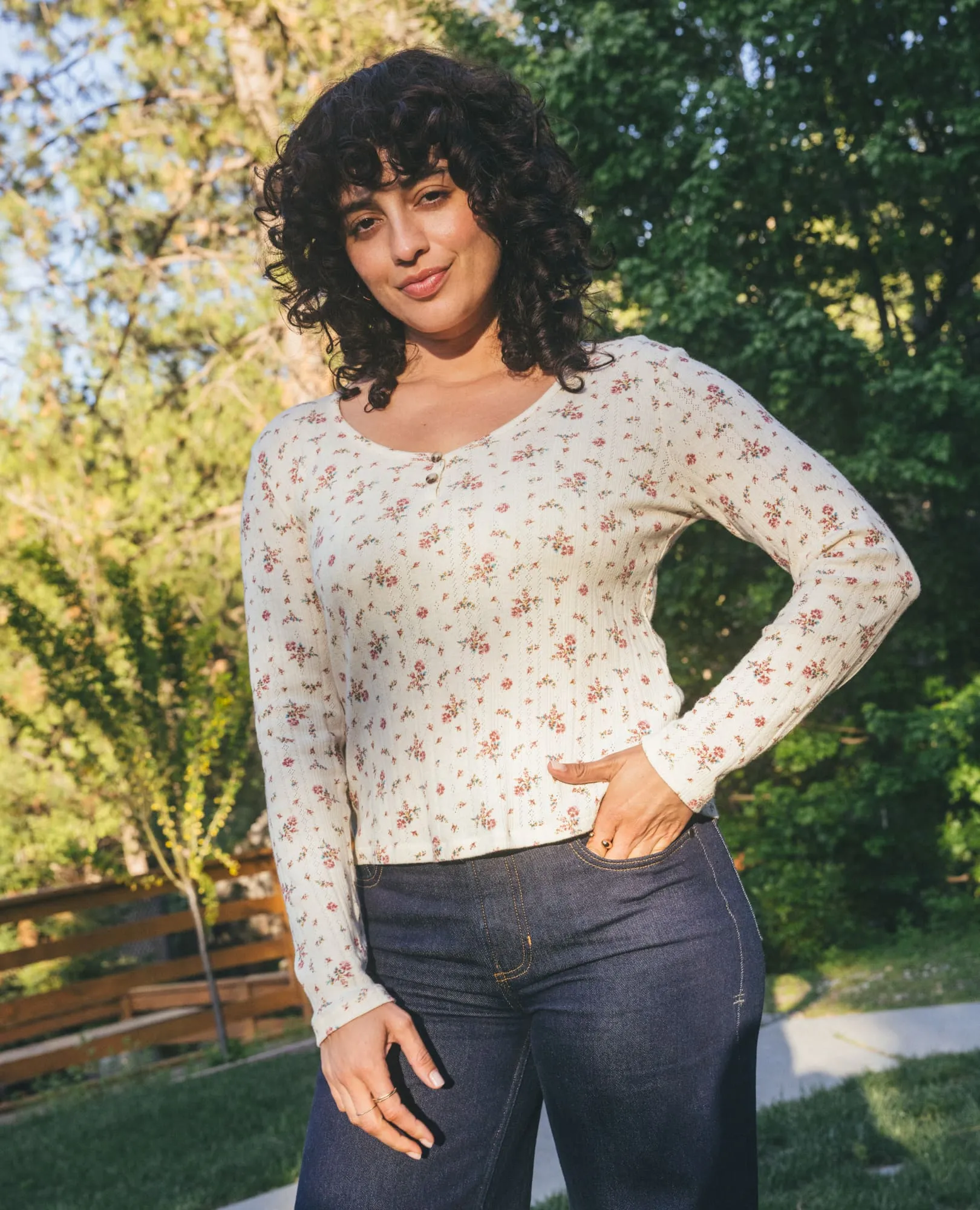 Foothill Pointelle Henley Tee sold by TOAD&CO product image thumbnail 4