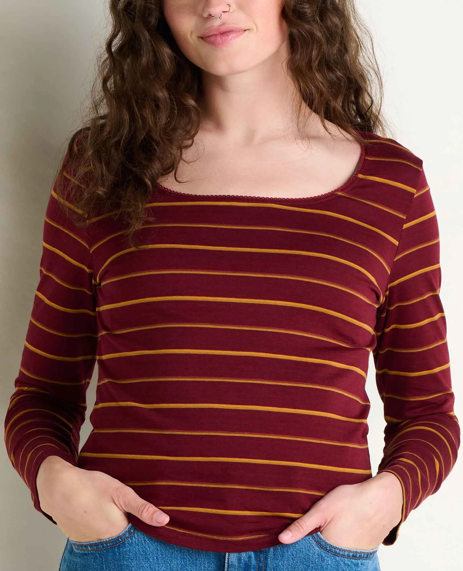 Rosalie Long Sleeve Square Neck Tee sold by TOAD&CO product image thumbnail 3
