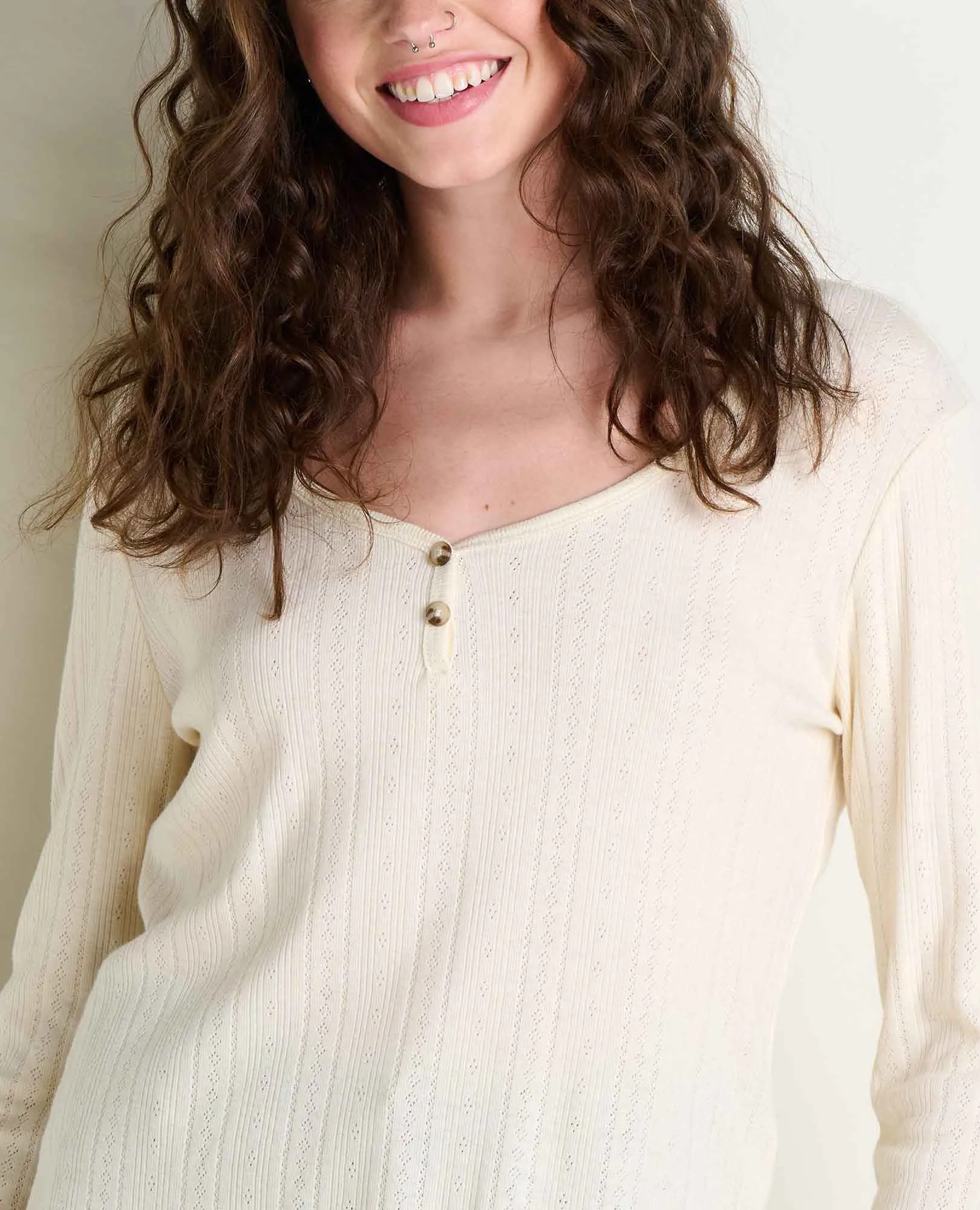 Foothill Pointelle Henley Tee sold by TOAD&CO product image thumbnail 3