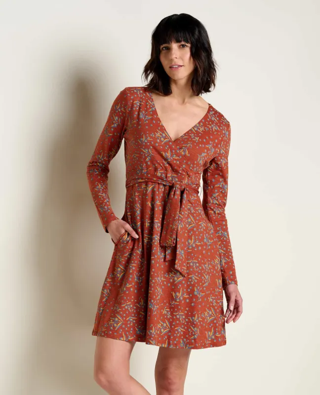 Cue Wrap Long Sleeve Dress sold by TOAD&CO