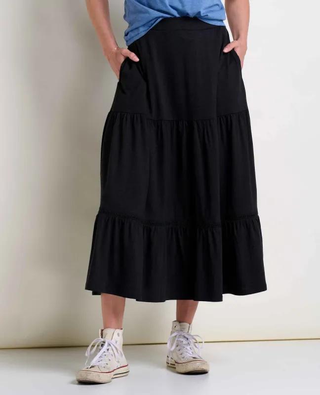 Marigold Tiered Midi Skirt sold by TOAD&CO
