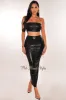 Black Latex Snake Bandeau Skirt Two Piece Set sold by Hot Miami Styles