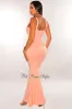 Peach Sleeveless Mermaid Maxi Dress sold by Hot Miami Styles