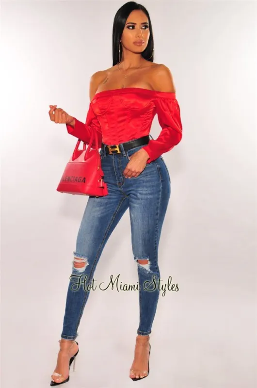 Dark Denim Ripped Knee High Waist Butt-Lifting Skinny Jeans sold by Hot Miami Styles