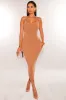 Mocha Ribbed Spaghetti Strap Sleeveless Open Back Midi Dress sold by Hot Miami Styles