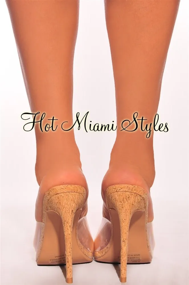 Cork Clear PVC Pointy High Heel Sandals sold by Hot Miami Styles product image thumbnail 3