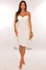 White Mesh Spaghetti Straps Padded Ruched Dress sold by Hot Miami Styles