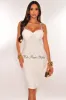 White Mesh Spaghetti Straps Padded Ruched Dress sold by Hot Miami Styles