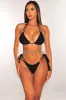 Black Halter O Ring Triangle Cut Bikini Top sold by Hot Miami Styles