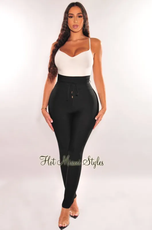 WAIST SNATCHED: Black Bandage High Waist Belted Pants sold by Hot Miami Styles