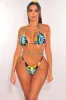 Black Floral Print Triangle Top Scrunch Butt Bikini + Headband sold by Hot Miami Styles