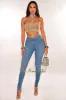 Nude Rhinestone Halter Strappy Crop Top sold by Hot Miami Styles