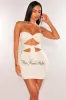 White Strapless Cut Out Knotted Tie Up Mini Dress sold by Hot Miami Styles