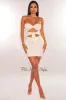 White Strapless Cut Out Knotted Tie Up Mini Dress sold by Hot Miami Styles
