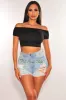 Black Off Shoulder Open Back Crop Top sold by Hot Miami Styles