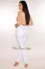White Ripped Knee High-Waist Skinny Jeans sold by Hot Miami Styles