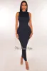 Navy Mock Neck Sleeveless Open Back Scrunch Butt Dress sold by Hot Miami Styles