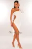 White One Shoulder Cut Out Ring Slit Dress sold by Hot Miami Styles