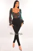 Black iridescent Sequins Padded Long Sleeve Bustier Crop Top sold by Hot Miami Styles