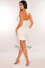 White Halter CrissCross Cut Out Ruched Dress sold by Hot Miami Styles