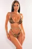 Leopard Print Silver Rhinestone Padded String Bikini Top sold by Hot Miami Styles